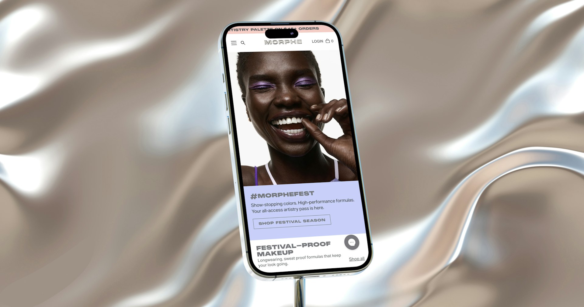 Morphe cosmetics retail site design