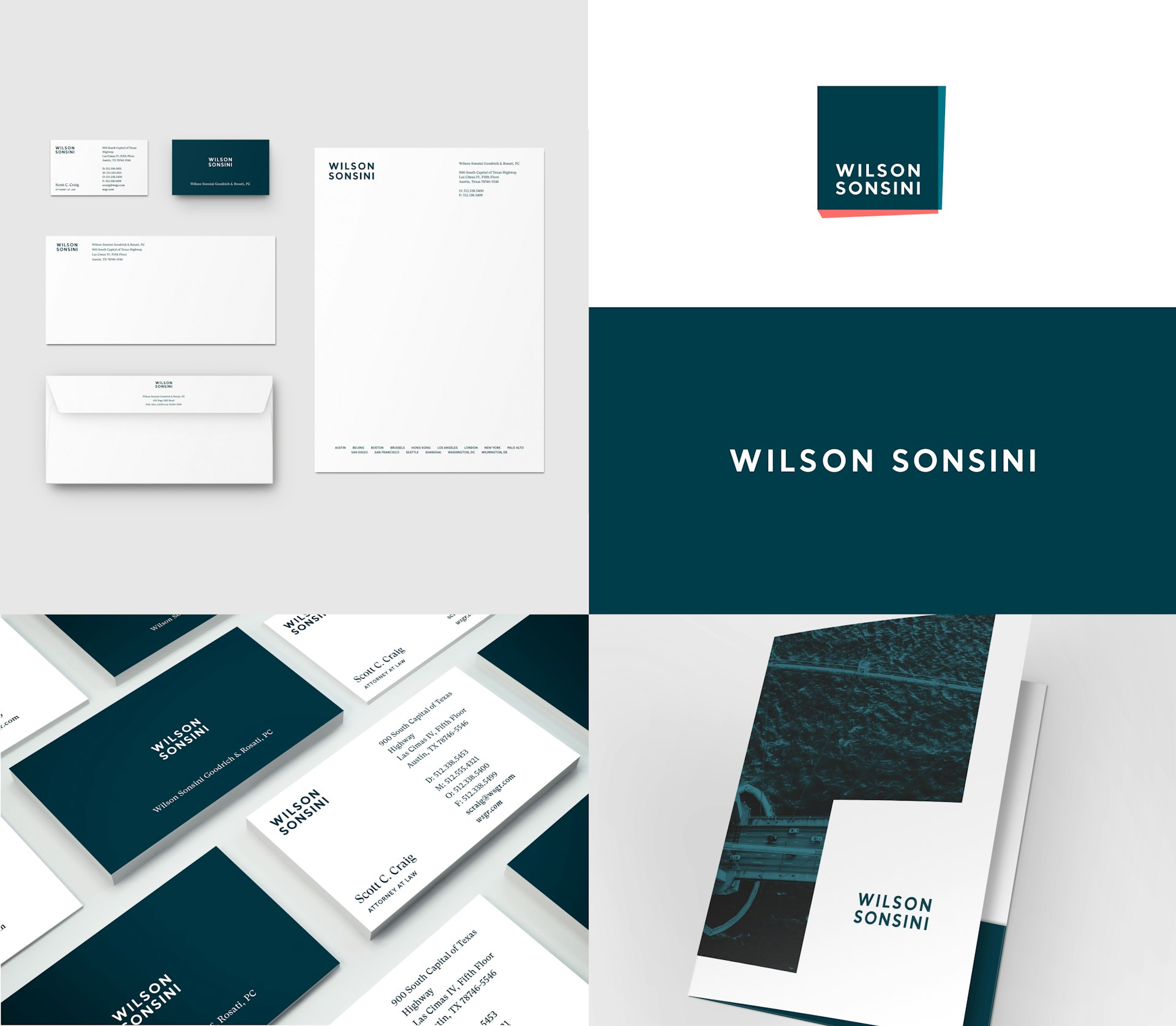 Wilson Sonsini's new brand identity and print collateral, designed by Happy Cog