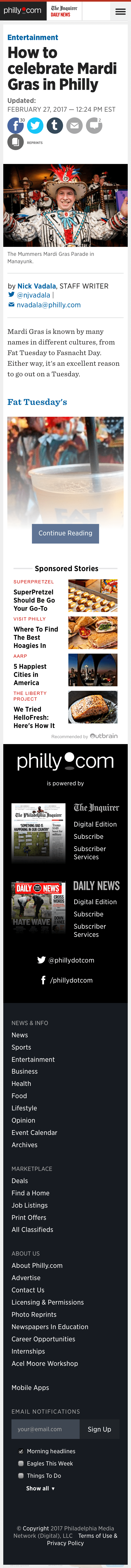 mobile view of an article